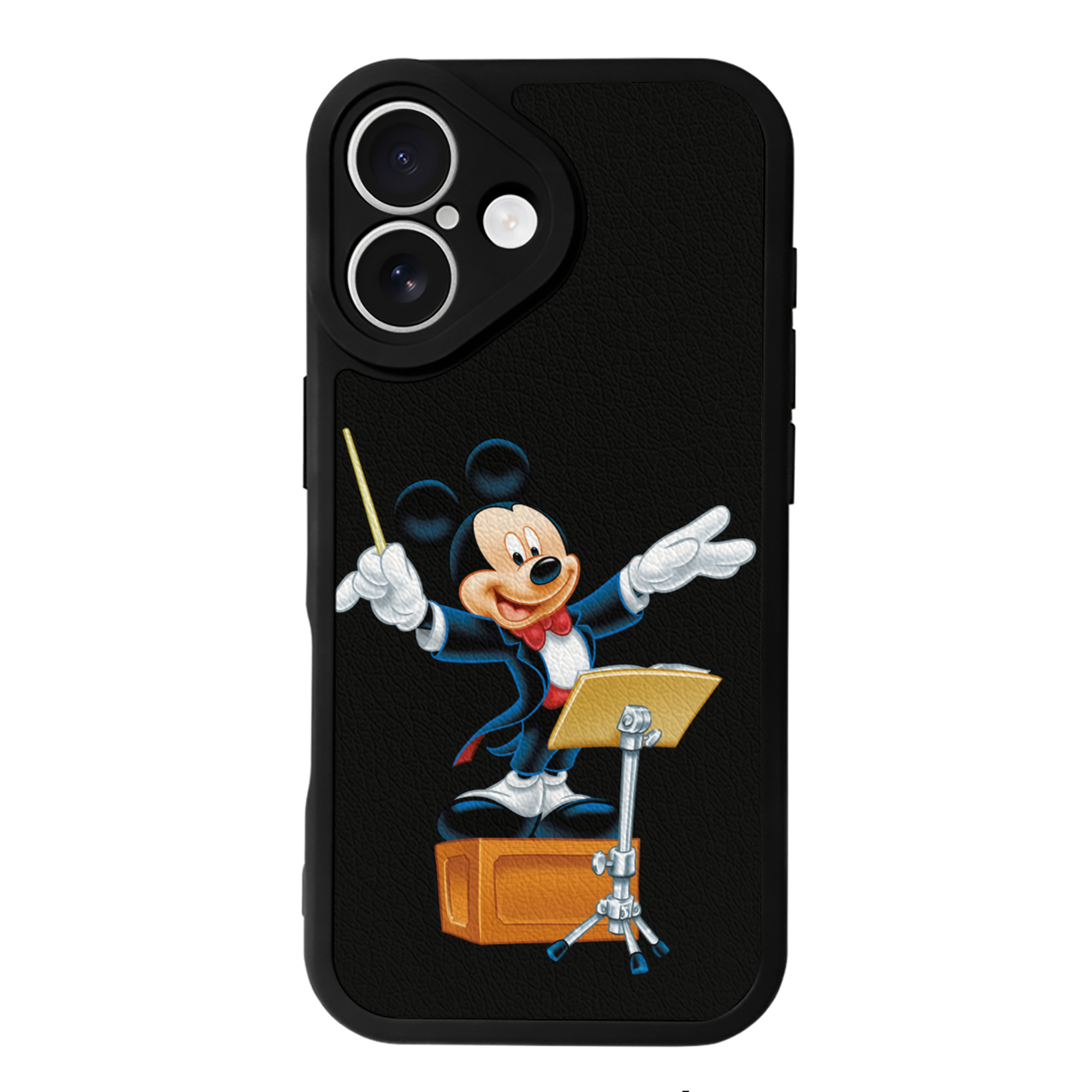 （画像用） ミッキーマウス Mickey Mouse 【iPhone 16シリーズ対応】シリコンスマホケース（レザー調） 材質：シリコン